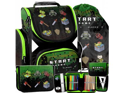 Školská taška - batoh Minecraft 3 v 1 VIACFAREBNÝ