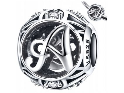 Strieborný korálkový prívesok ZeSilver S925 písmeno A VYPR