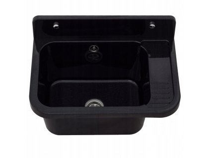 Kompozitný priemyselný malý drez Brado polypropylén ČIERNY VYPR