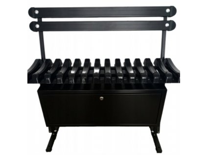 Cintorínska lavica s boxom a operadlom 80x51x25 cm ČIERNA VYPR