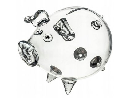 Pokladnička prasiatko zo skla 21x16x15 cm SKLO