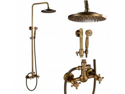 Sprchový set s dažďovou a ručnou sprchou RETRO MOSADZ