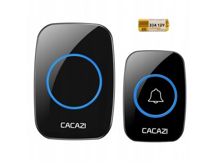 Bezdrôtový zvonček vodotesný 230 V+23 A 12 V batéria ČIERNY VYPR