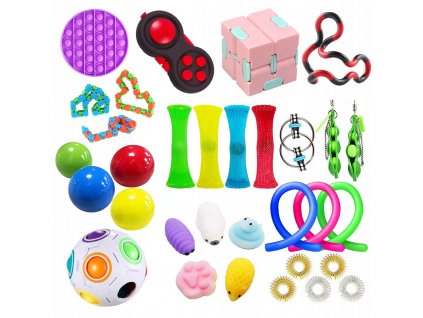 DUZY ZESTAW ZABAWEK ANTYSTRESOWYCH FIDGET POP IT