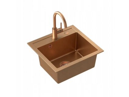 Drez Steiner Art Copper s manuálnym sifónom, batériou Naomi a medeným uzáverom