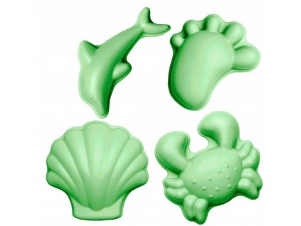 Formičky do piesku scrunch silikónové 4 ks ZELENÉ VYPR