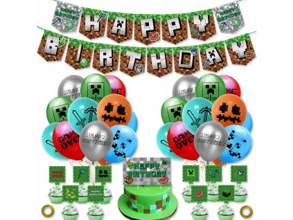 Balóny na párty k narodeninám Minecraft SADA
