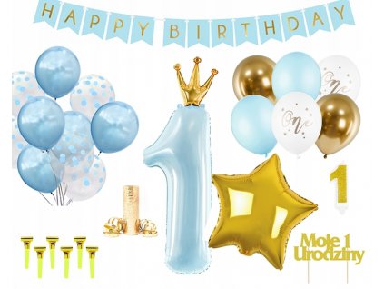 Balóny na párty k 1 narodeninám veľká SADA VYPR