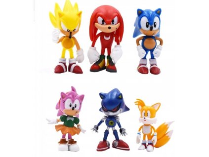 Sada figúrok Super Sonic cca 6 cm 6 ks