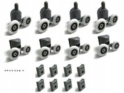 Kolesá, vozíky, dvojité valčeky do sprchovej kabíny 23 mm_0