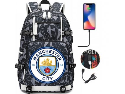 DUZY PLECAK USB WODOODPORNY MANCHESTER CITY WZORY Marka inna
