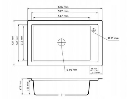 DREZOVÝ GRANITOVÝ DREZ biely čierny hnedý ++_4