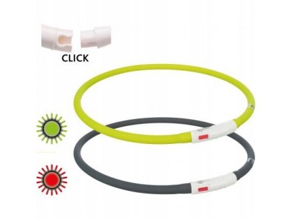 Opaska swiecaca USB silikon XS XL 70 cm zielona