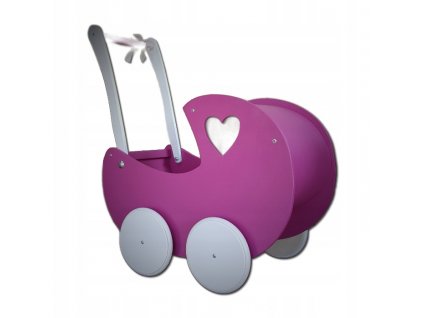 Drewniany wozek dla lalek z budka tutaj piekny roz