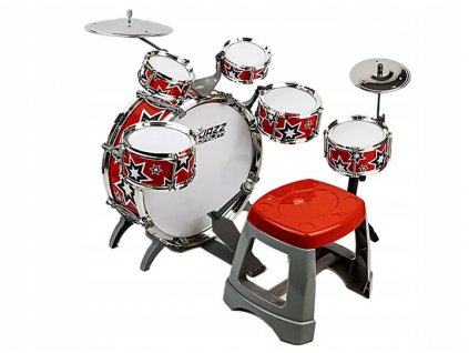 Súprava bubnov pre deti 6 bubnov (2x činely+pedál+taburetka) AIG
