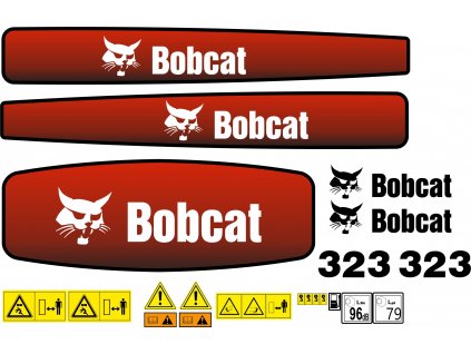 Sada nálepiek na minirýpadlo BOBCAT 323 laminované