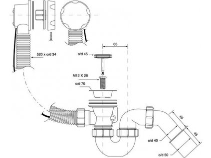 AUTOMATICKÝ sifón wannowy STAREJ MOSADZE starožitný_1