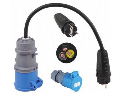 ADAPTER PRZEJSCIOWKA CAMPING REDUKCJA 16A 230V WG