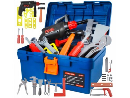 Zestaw Skrzynka z Narzedziami dla Dzieci Warsztat Zabawkowy w Walizce