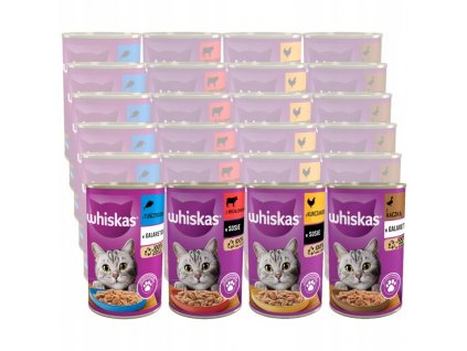 WHISKAS MIX SMAKOW ZESTAW 24x400g MOKRA KARMA KOTA