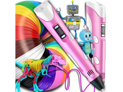 DLUGOPIS 3D DLA DZIECI DRUKARKA MAGICZNY PEN ZESTAW WKLADY PLA 160 METROW