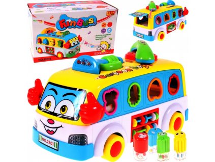 EDUKACYJNY INTERAKTYWNY AUTOBUS SORTER KLOCKI JEZDZI MUZYKA SWIETA PREZENT EAN GTIN 5907508461928