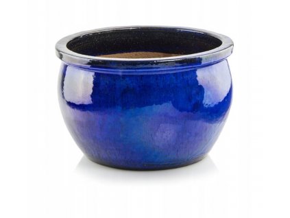 Donica szkliwiona niebieska 50x32 cm