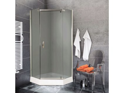 PENTAGONAL sprchový kút 90x90 EASY CLEAN sprchová vanička, sifón_0