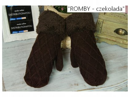 Zimné zateplené rukavice palčiaky univerzálne ČOKOLÁDOVÉ VYPR