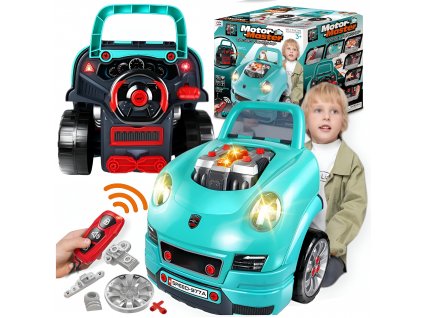 Malé mechanické závodné auto na demontáž 61 ks VYPR