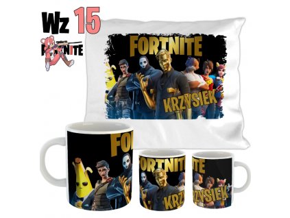 Vankúš 40x40 cm+hrnček FORTNITE s menom Riško VYPR