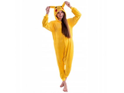 Pyžamo/overal Pikachu veľkosť 176 XL ŽLTÉ