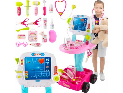 Sada malého doktora s príslušenstvom Little Doctor Kruzzel RUŽOVO-MODRÁ VYPR
