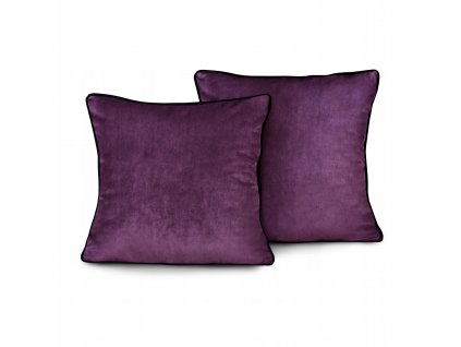 Fioletowe poszewki na poduszki velvet welur 45cm