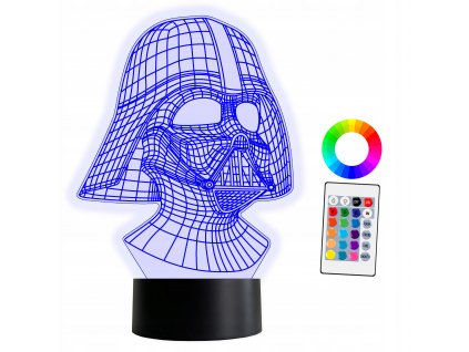 XL Lampka LED 3D Star Wars Darth Vader 16 kolorow Pilot