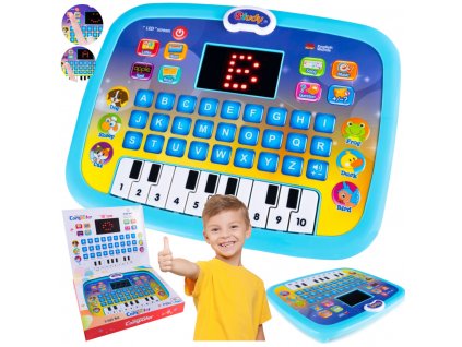 ZABAWKOWY LAPTOP edukacyjny komputer TABLET LED PIANINKO NAUKA ANGIELSKIEGO