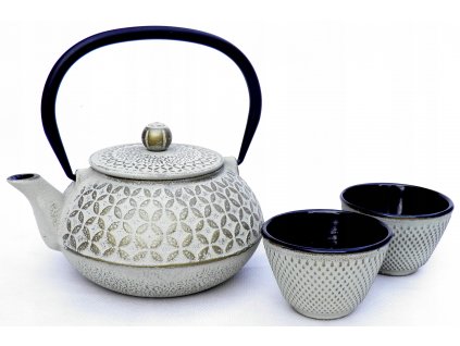 Zestaw zeliwny Czajnik do herbaty 1 0 L 2 czarki