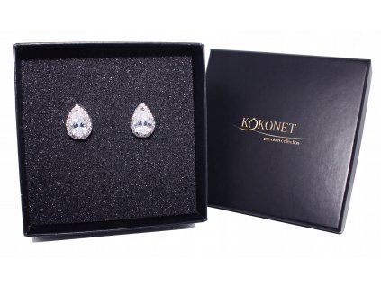 KOLCZYKI DELIKATNE srebrne slubne lezka KROPLA