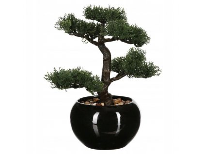 Sztuczne drzewko bonsai w czarnej doniczce 36 cm