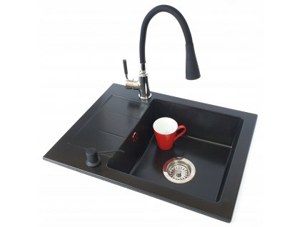 GRANITOVÝ DREZ + pružný kohútik FLEX + STOJAN_0