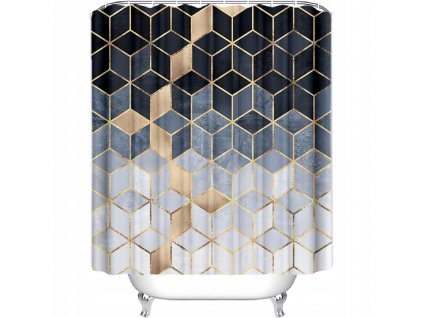 Geometrický mramorový sprchový záves 180x200_0