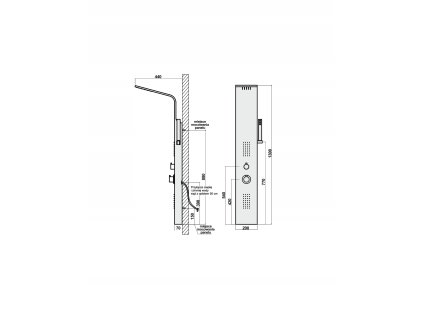 SPRCHOVÝ PANEL COBRA 2 SPRCHOVÝ MIEŠAČ / OCEĽ_5