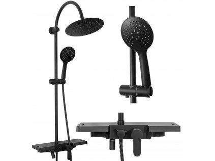 Sprchová súprava REA VIGO BLACK s čiernym výtokom_0