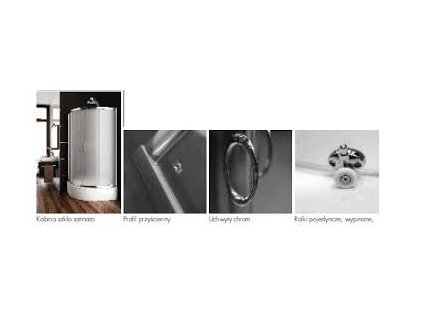 Santo, polkruhový sklenený, 80 cm sprchovací kút so sprchovou vaničkou_0