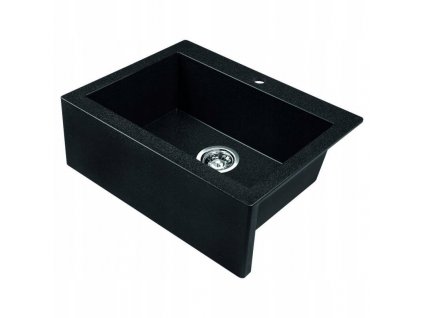 Čierne 1-dielne farmárske žulové umývadlo Komodo_0