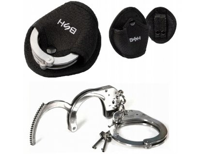 KAJDANKI POLICYJNE stalowe KEL MET ATEST kabura