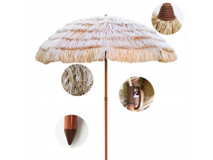 PARASOL OGRODOWY PLAZOWY HAWAJSKI 160 CM SKLADANY Srednica szerokosc 95 cm