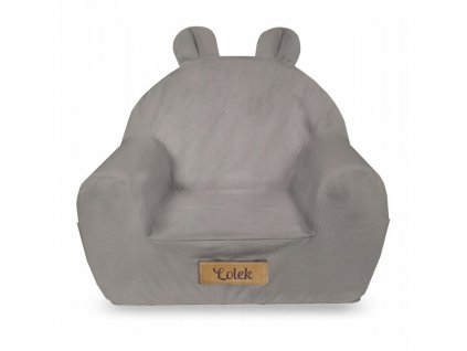 Fotelik piankowy dla dziecka sofka FOTEL dzieciecy z uszami IMIE GRATIS