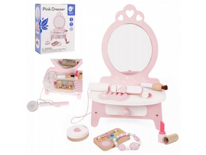 DREWNIANA TOALETKA DLA DZIECI Z LUSTREM SALON PIEKNOSCI KOSMETYKI 11 AKC