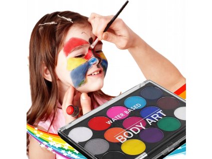 FARBY FARBKI DO MALOWANIA TWARZY i CIALA PREMIUM 15 KOL ZMYWALNE DLA DZIECI